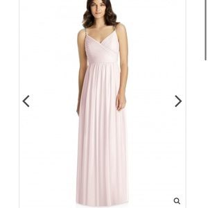 NWT Jenny Packham Alfred Sung Blush Pink Beaded Strap Lux Chiff Floor